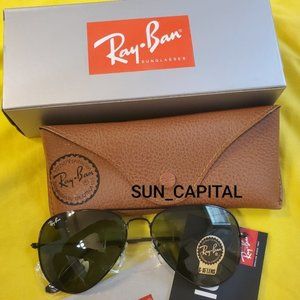 Ray Ban Aviator Sunglasses Black G-15 Lenses